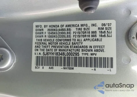 2008 Honda Element Lx z USA, uszkodzony, nr VIN 5J6YH18348L000295